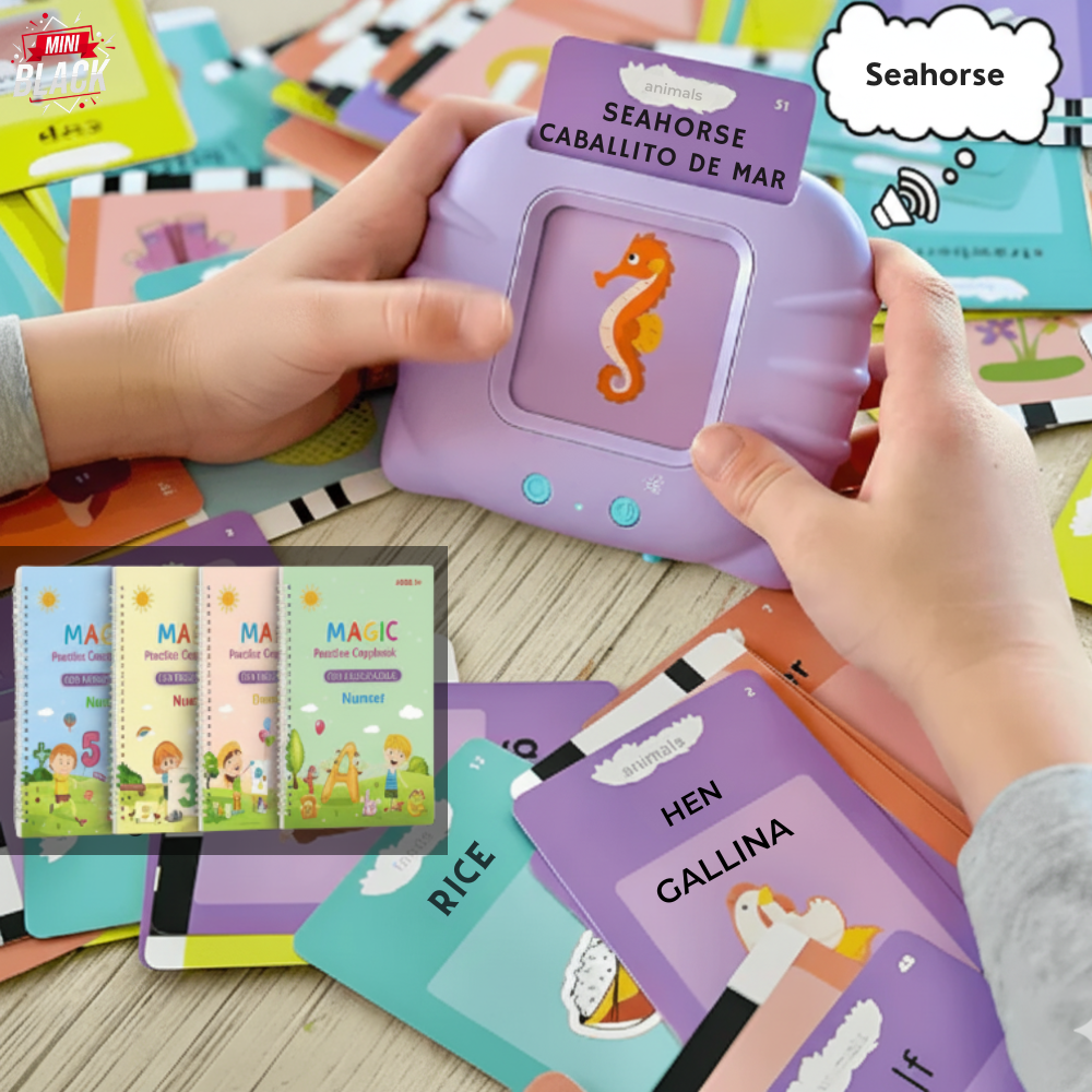 COMBO EDUKIT: Cartas parlantes + Libros didacticos 4 en 1