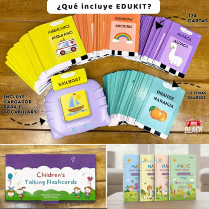 COMBO EDUKIT: Cartas parlantes + Libros didacticos 4 en 1