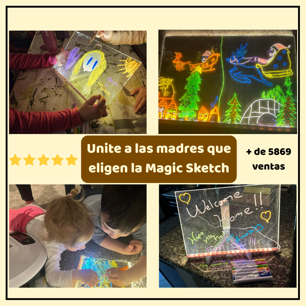 MAGIC SKETCH: Pizarra led + pizarra mágica +  ebook de regalo!