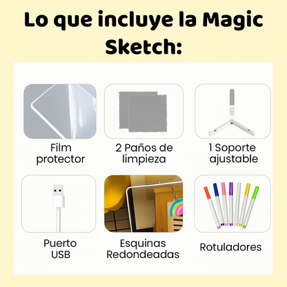 MAGIC SKETCH: Pizarra led + pizarra mágica +  ebook de regalo!